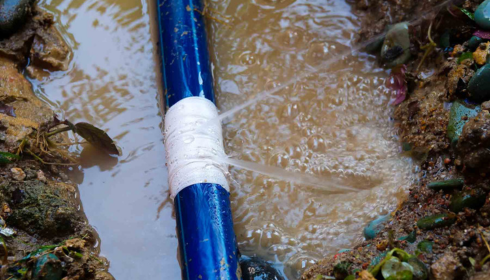 leaking water line